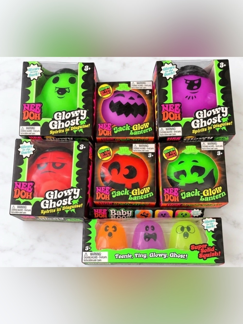 NeeDoh NeeDohween Halloween Assortment Collection Glow Toy NWT